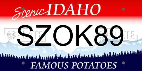 SZOK89 Idaho License Plate