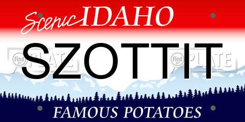 SZOTTIT Idaho License Plate