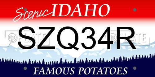 SZQ34R Idaho License Plate