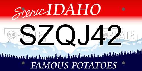 SZQJ42 Idaho License Plate