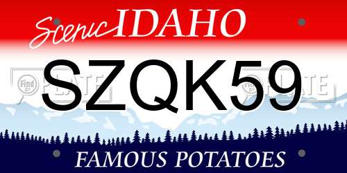SZQK59 Idaho License Plate