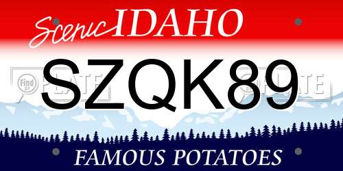 SZQK89 Idaho License Plate
