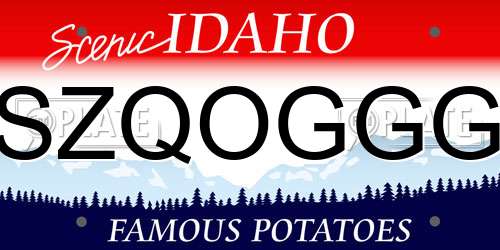 SZQOGGG Idaho License Plate
