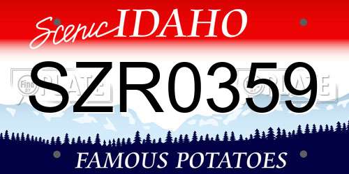 SZR0359 Idaho License Plate