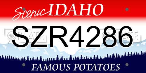SZR4286 Idaho License Plate