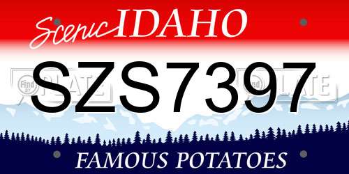 SZS7397 Idaho License Plate