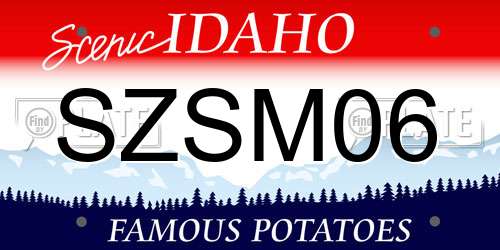 SZSM06 Idaho License Plate