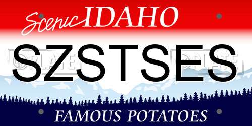 SZSTSES Idaho License Plate
