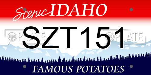 SZT151 Idaho License Plate