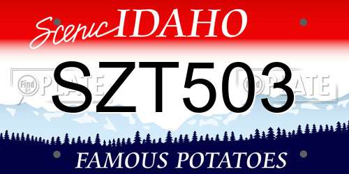 SZT503 Idaho License Plate