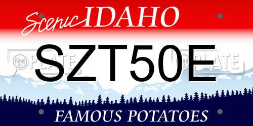 SZT50E Idaho License Plate