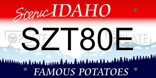 SZT80E Idaho License Plate