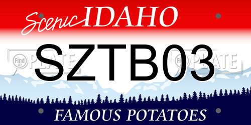 SZTB03 Idaho License Plate