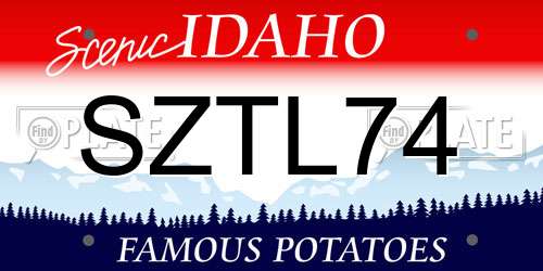 SZTL74 Idaho License Plate