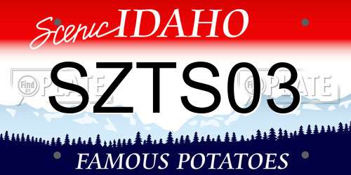SZTS03 Idaho License Plate