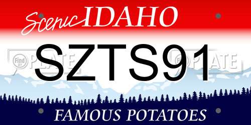 SZTS91 Idaho License Plate