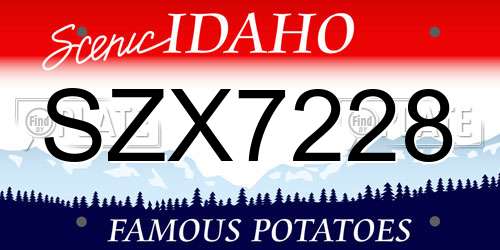 SZX7228 Idaho License Plate