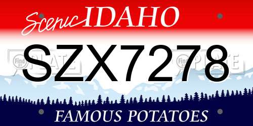 SZX7278 Idaho License Plate