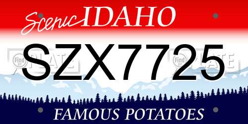 SZX7725 Idaho License Plate