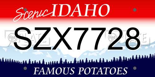 SZX7728 Idaho License Plate