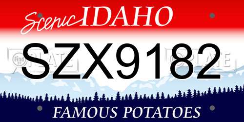 SZX9182 Idaho License Plate
