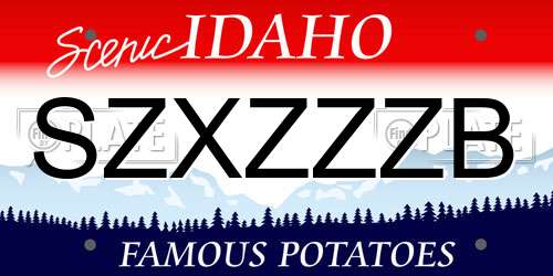 SZXZZZB Idaho License Plate