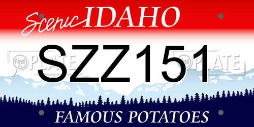 SZZ151 Idaho License Plate