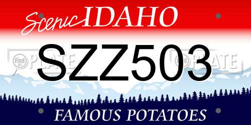 SZZ503 Idaho License Plate