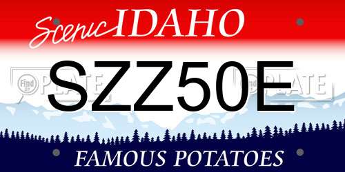 SZZ50E Idaho License Plate