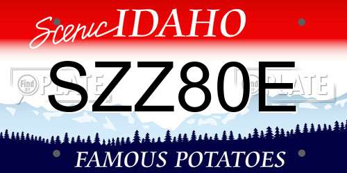 SZZ80E Idaho License Plate