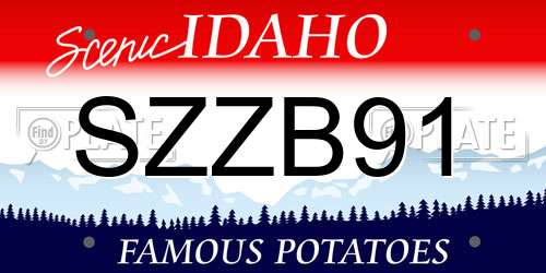 SZZB91 Idaho License Plate