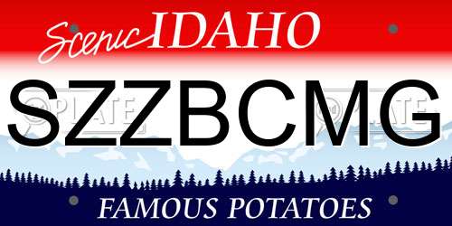 SZZBCMG Idaho License Plate