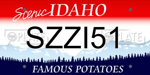 SZZI51 Idaho License Plate