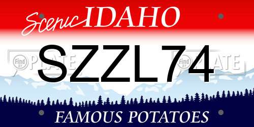 SZZL74 Idaho License Plate