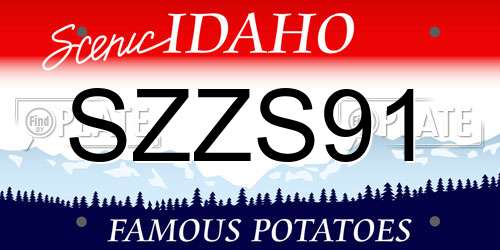 SZZS91 Idaho License Plate