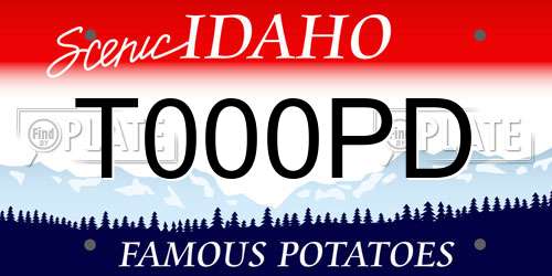 T000PD Idaho License Plate