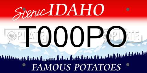 T000PO Idaho License Plate