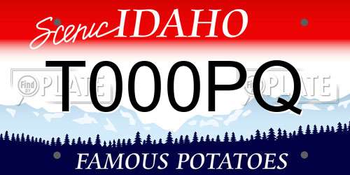 T000PQ Idaho License Plate