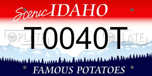 T0040T Idaho License Plate