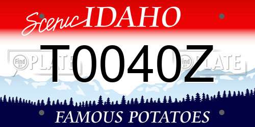 T0040Z Idaho License Plate