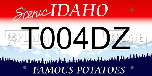 T004DZ Idaho License Plate