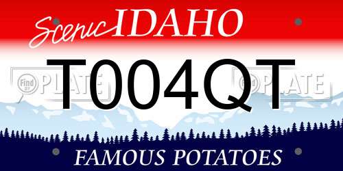 T004QT Idaho License Plate