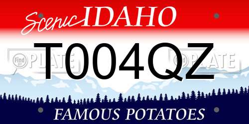 T004QZ Idaho License Plate