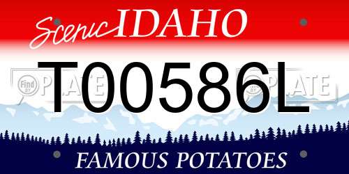 T00586L Idaho License Plate