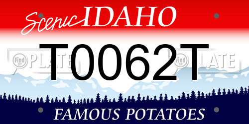 T0062T Idaho License Plate