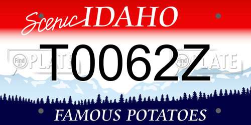 T0062Z Idaho License Plate