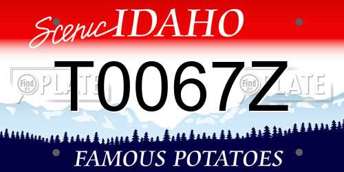 T0067Z Idaho License Plate