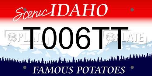 T006TT Idaho License Plate