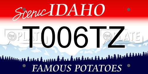 T006TZ Idaho License Plate