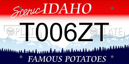 T006ZT Idaho License Plate